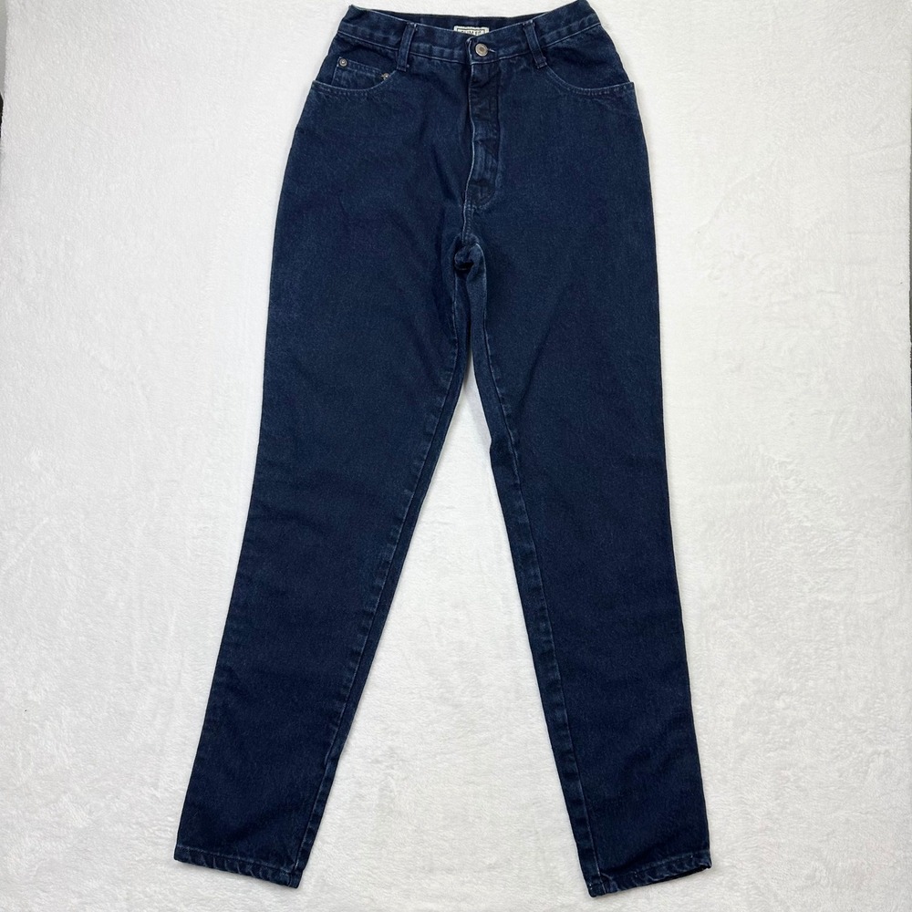 County Seat High Waist Jeans‎ Womens 12L Long Slim Fit Dark Wash Denim Pants VTG
